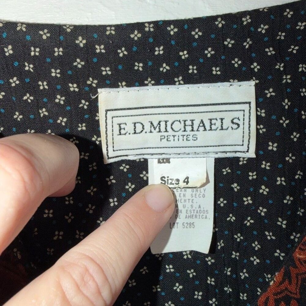 Vintage 90s Maxi Dress Size 4 Boho Paisley Floral Grunge E.D. Michaels Petite - Picture 3 of 12